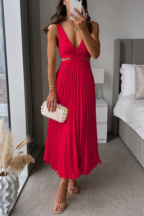 Yasmin – Pleated Dress with Cut-Outs