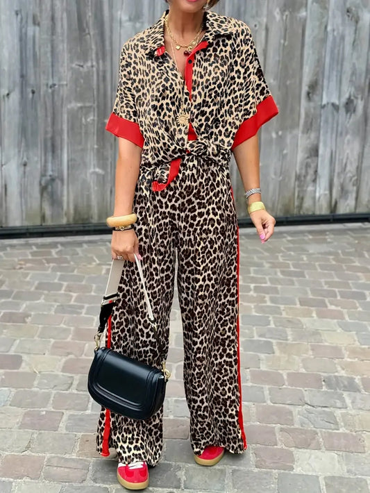 Vita – Flowy Wide-Leg Leopard Print Set